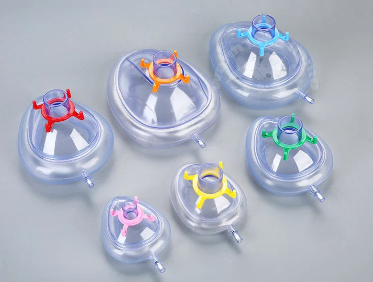 PVC Sterilized Disposable Anesthesia Masks — Resuscitation Face Masks for Adults, Children & Animals (6 Sizes)