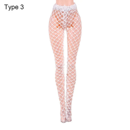 30cm Doll Silk Stockings – Mini Fishnet Tights for 1/6 Dolls, Elastic Leggings & Sock Accessory, Doll Girl Gift