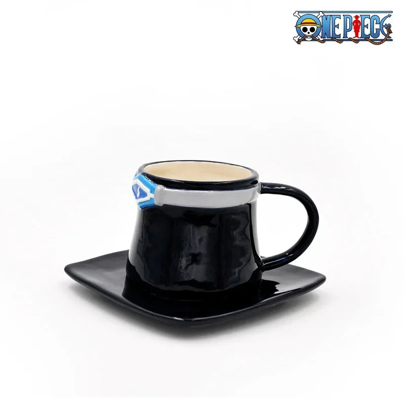 One Piece Mug – Creative Three Brothers Hat Shaped Coffee Cup, Anime Chopper, Ace & Sabo Ceramic Water Cup for Parties