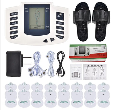 Full Body EMS Muscle Stimulator — Digital TENS Acupuncture Massager with 16 Pads and Meridian Therapy Set