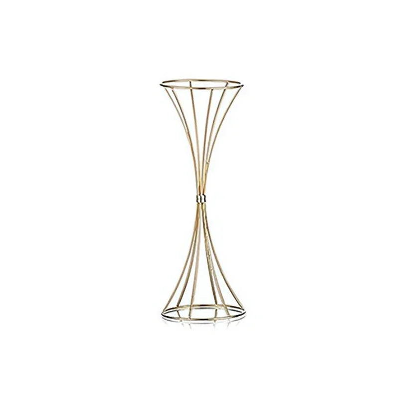 Gold Iron Flower Vase — Wedding Table Centerpiece & Home Flower Stand Decoration