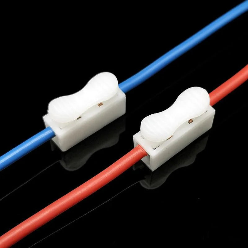 20/50Pcs No Soldering Quick Cable Wire Connector - Screwless Terminal Block Spring Clamp, 1P 2P Options