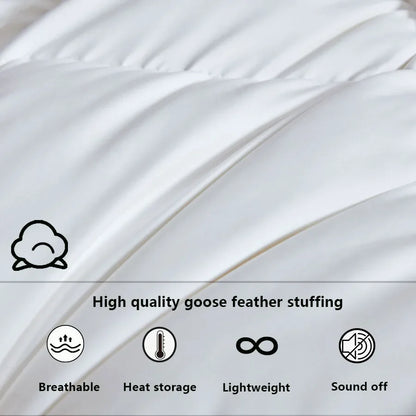 Winter Cotton Goose Down Quilt – Super Soft Fluffy Duvet for Queen & King Size, Four Seasons Blanket 220x240