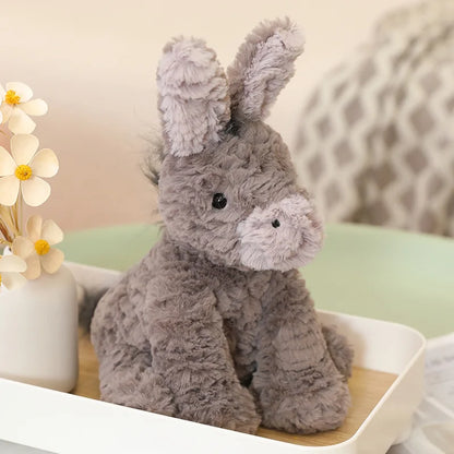 23/40/60cm Cute Burro Plush Toy — Grey Donkey Stuffed Animal, Soft Baby & Infant Doll, Birthday Gift & Room Decor