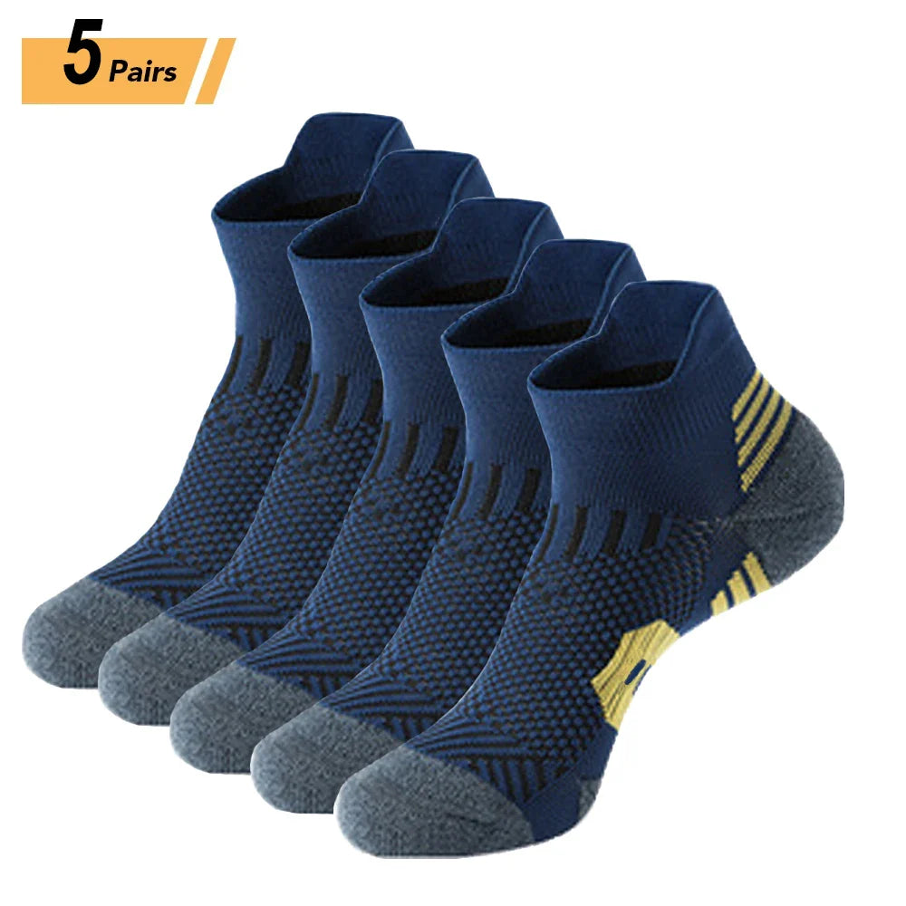 3 Pairs Professional Sports Socks – Non-Slip Towel Bottom Running Socks for Men & Women, Breathable Quick-Dry Basketball Training Ankle Sox