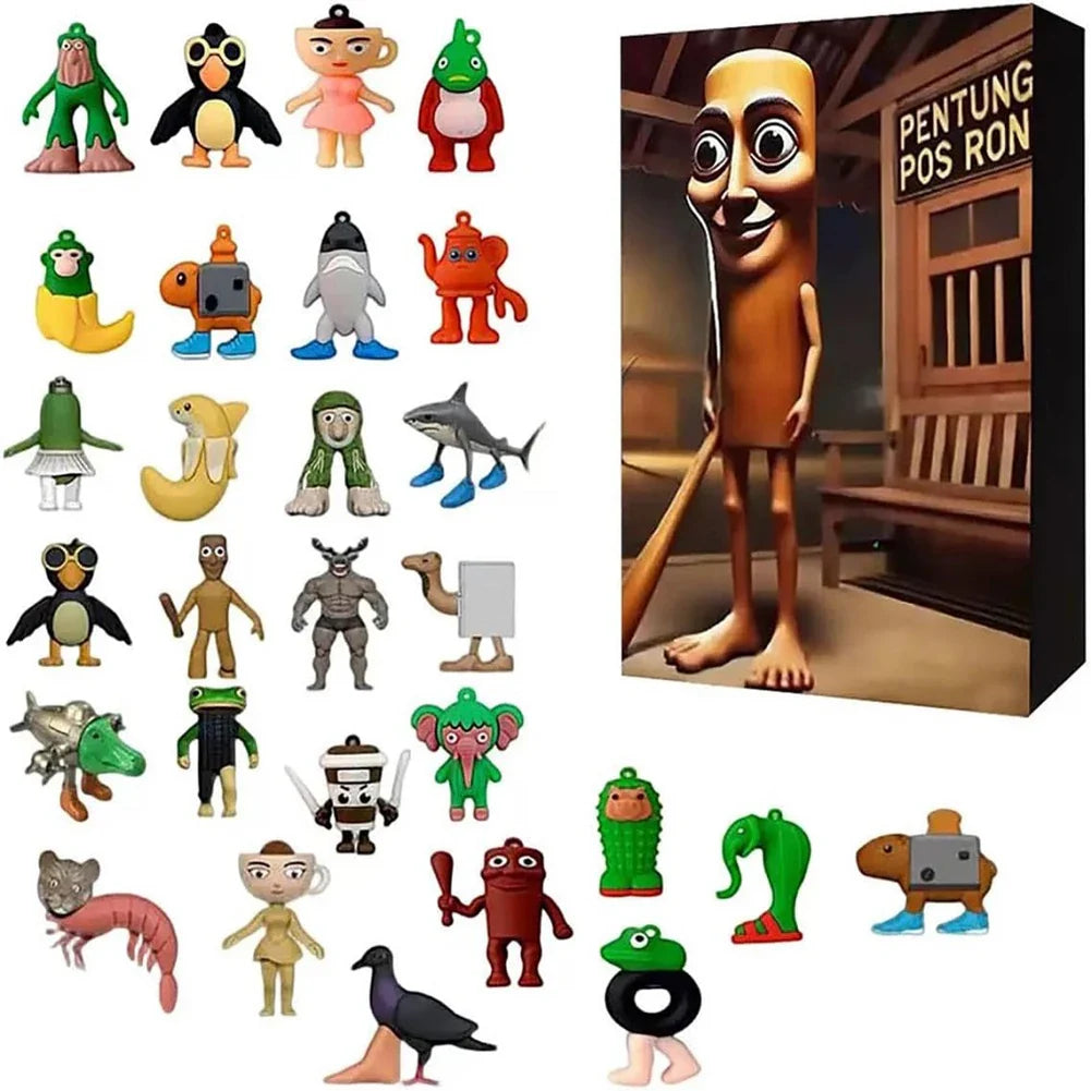 3D Tung Sahur Advent Calendar – 24-Day Mini Figure Countdown Collection & Decoration