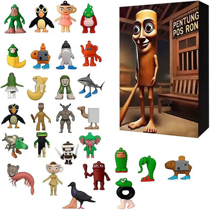3D Tung Sahur Advent Calendar – 24-Day Mini Figure Countdown Collection & Decoration
