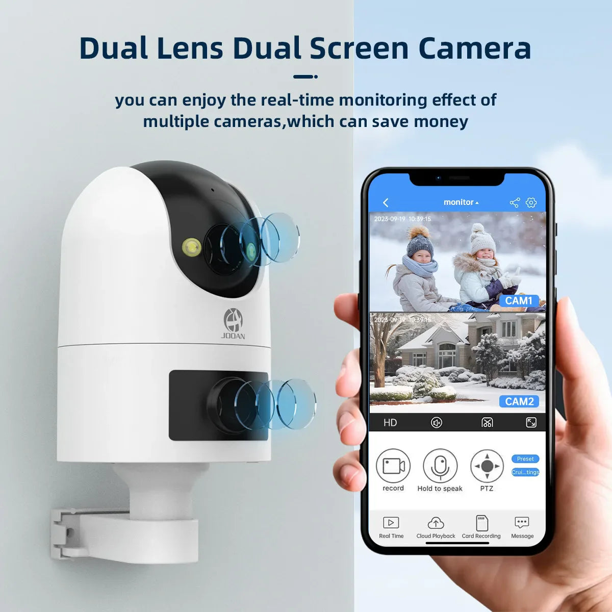 4K PTZ IP Outdoor Security Camera – Waterproof Dual Lens, 5G WiFi, Auto Tracking & Baby Monitor