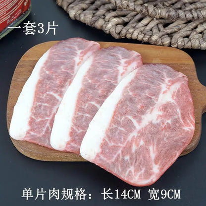 Realistic Faux Meat Models - 5-Piece Beef, Pork & Lamb Steak Display Set for Restaurant Decor