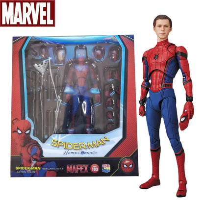 Disney Mafex 075 Spider-Man 16 cm Action Figure — High-Quality Collectible Toy with Multiple Accessories for Gifts & Display