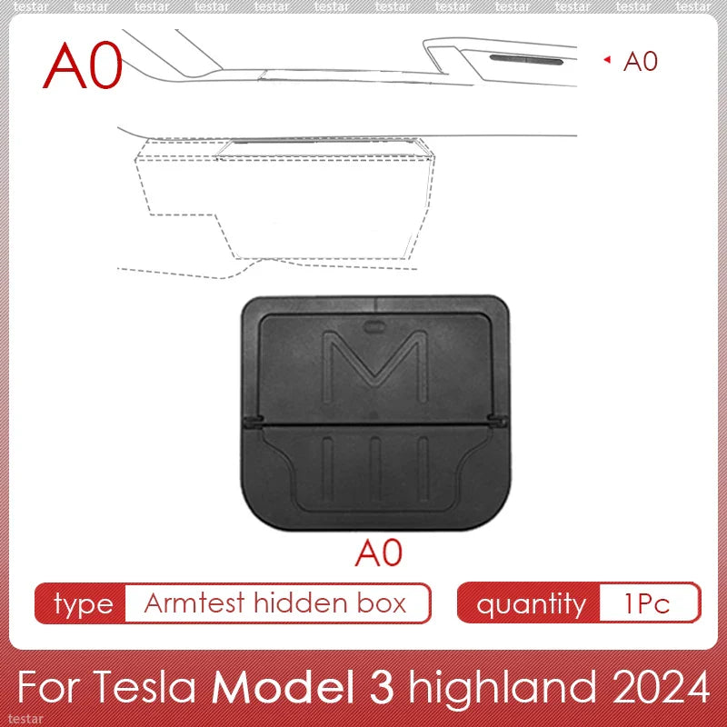 Tesla Model 3 Highland 2024 Center Console Storage Box – Armrest Organizer Accessory for Model 3 Stowing & Tidying