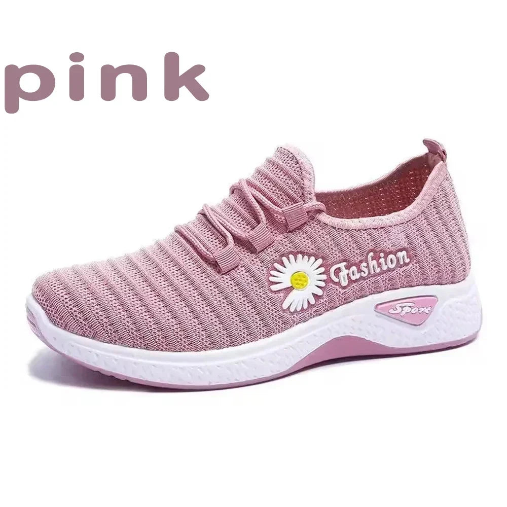 Women's Fashion Sports Shoes – Breathable Mesh, Soft Thick Sole, Lightweight Casual Trendy Coconut Sneakers