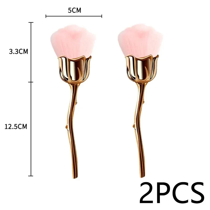 Rose Nail Dust Brush - Soft Manicure & Nail Art Cleaning Brush
