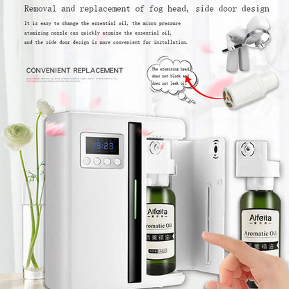 Wall-Mounted Aroma Diffuser - 160ML Scent Machine with Fan for Large Area Hotel Lobby and Home Fragrance