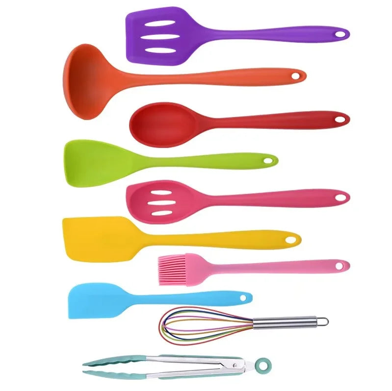 10-Piece Silicone Cookware Set – Kitchen Baking Tools, Spatulas & Scrapers