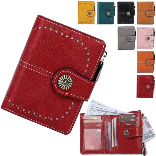Women’s Short PU Wallet – Simple Plain Clutch, Casual Trendy Card Holder & Multifunctional Coin Bag for Daily Use