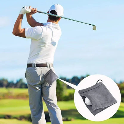 Square Microfiber Golf Ball Cleaning Towel – Water Absorbent Cloth with Carabiner Hook for Clubs and Balls