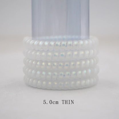 5Pcs Matte Spiral Hair Bands - Fashion Telephone Wire Elastic Hair Ties Stretchable Cord Rubber Bands for Women & Girls