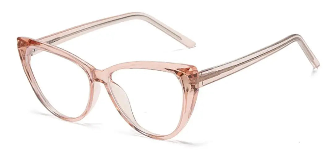 Transparent Cat Eye Reading Glasses - Ultralight TR90 Computer Eyewear with Spring Hinge for Women