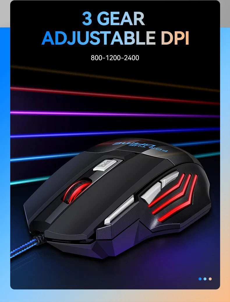 Hyperspeed USB Gaming Mouse | RGB Backlit Ergonomic 7D Wired Mouse for Laptop & PC Gamer