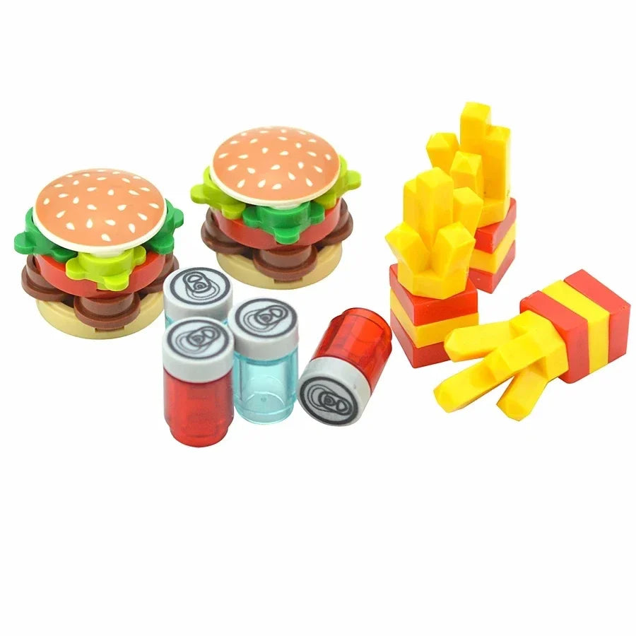 DIY Mini Food Building Block Figures – Bread, Fish, Fruit, Chicken, Crab, Hot Dog, Cake, Pizza & Carrot Creative Toy Bricks