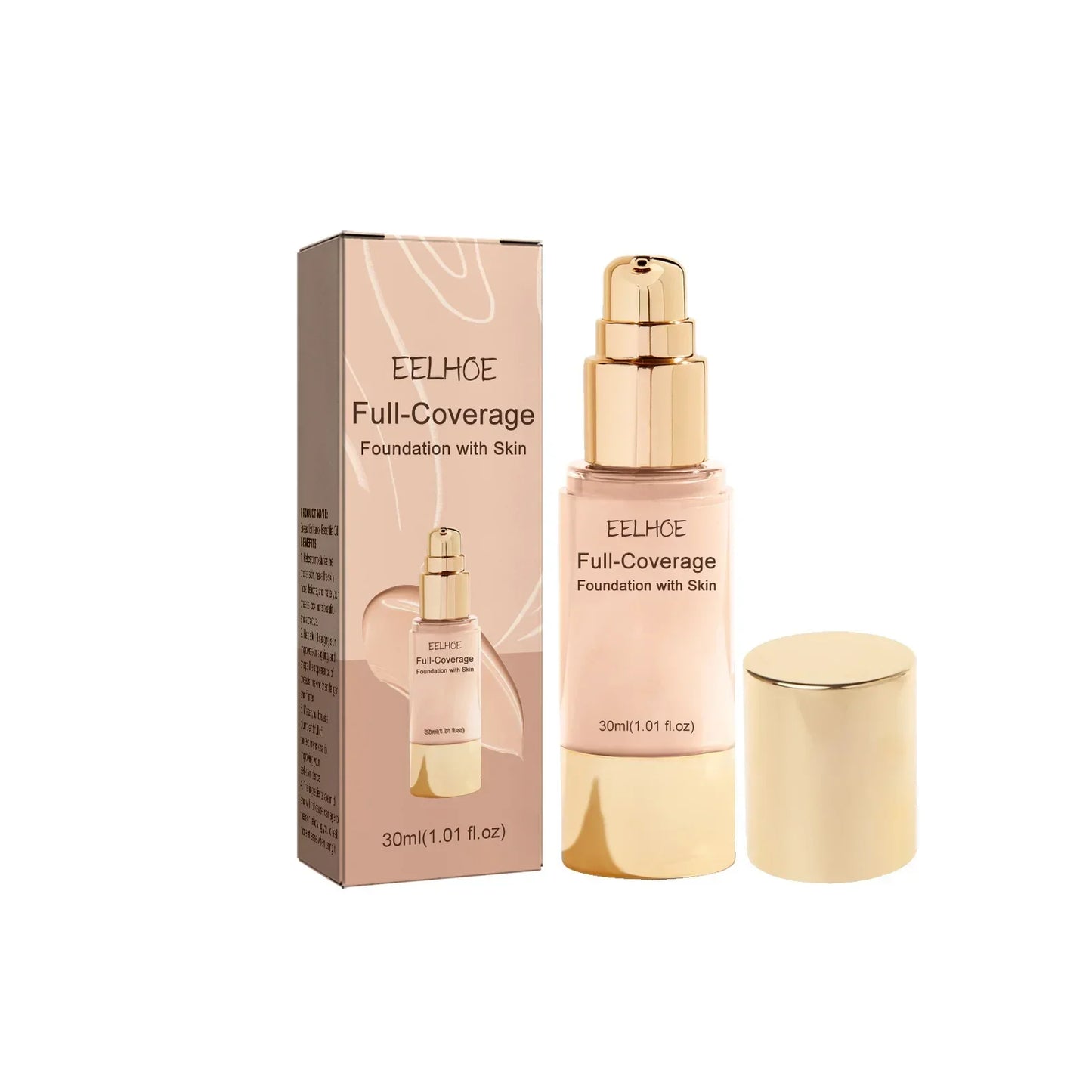 Liquid Concealer Foundation – Full Coverage, Pore-Minimizing, Dark Spot Correcting Waterproof Makeup with Oil Control