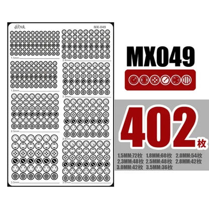 Model Metal Etching Detail Chip Set – Gunpla Plastic Model Modification Accessories for HG MG RG Full Body Groove Detailing