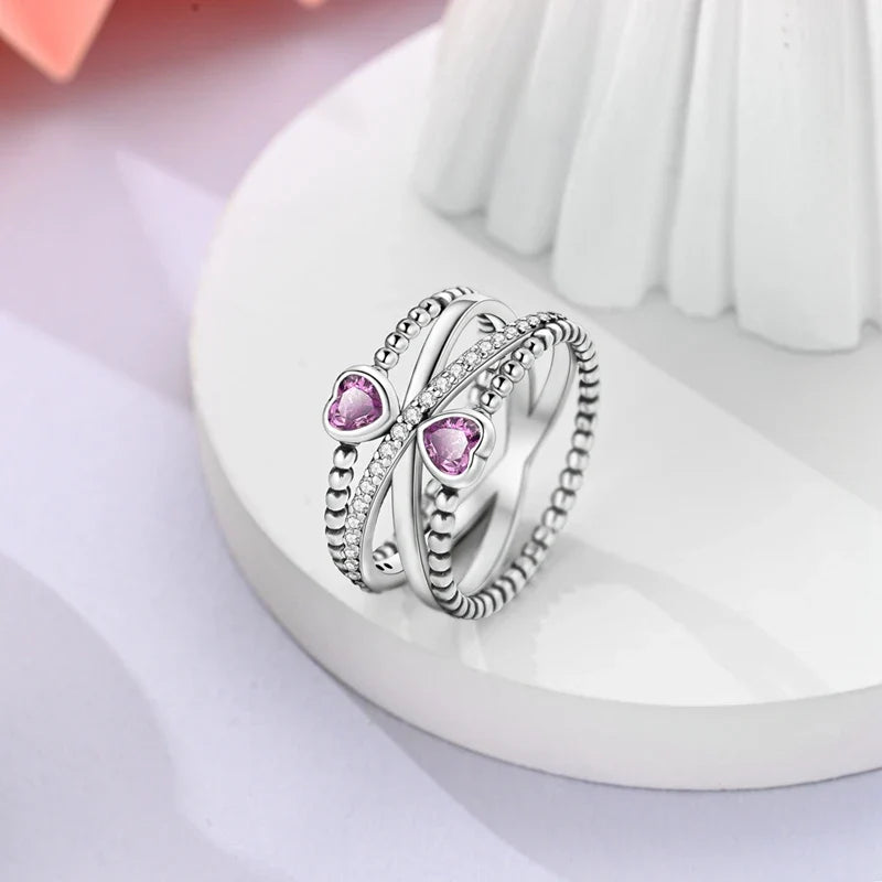 925 Sterling Silver Ring – Infinite Love Star & Moon Design for Women, Wedding Jewelry Gift