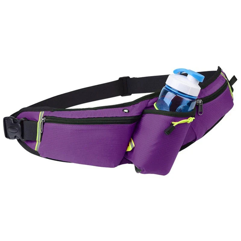 Unisex Waterproof Sports Waist Pack – Hip Bag for Running, Climbing, Motorcycle with Water Bottle & Phone Holder