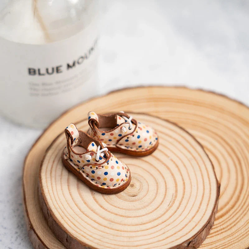 Blythe Baby Mini Cowhide Shoes – Handmade OB22 OB24 UFDOLL Checker Doll Accessories