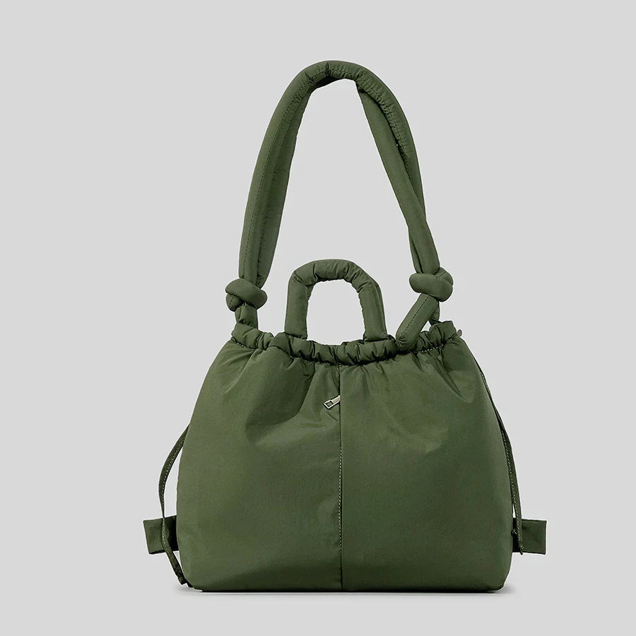 2023 Casual Nylon Padded Tote Bag – Soft Puffer Shoulder & Crossbody Handbag for Women, Large Capacity Vintage Design