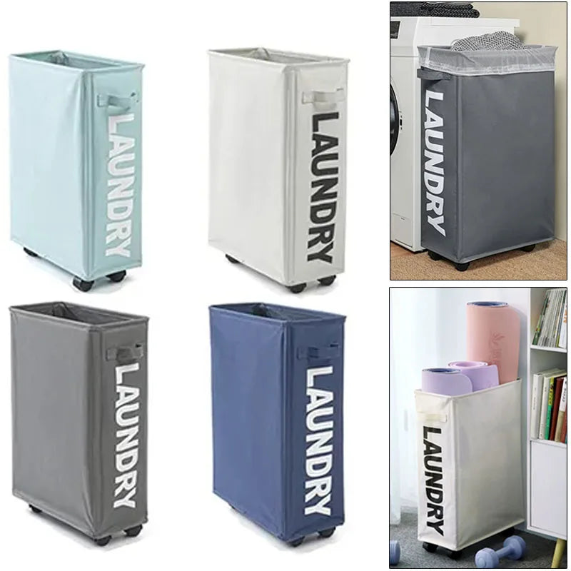 Large Capacity Laundry Basket with Wheels — Foldable Waterproof Storage Bag for Clothes, Yoga Mats, and Multifunctional Use