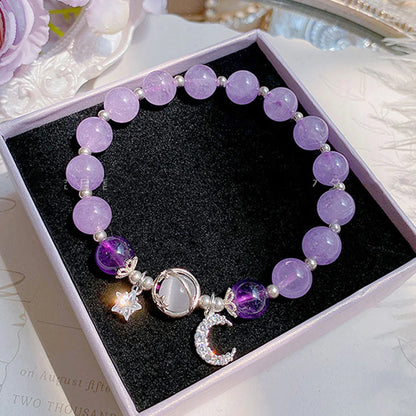 Starry Cat’s Eye Stone Bracelet for Women – Grey Moonlight Crystal Star Moon Design Fashion Jewelry Gift