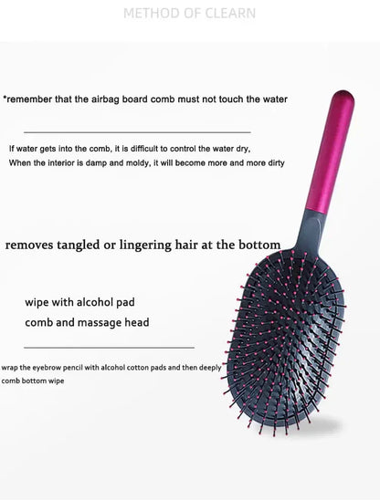 Girls Airbag Hairbrush — Wet & Curly Hair Detangling Comb, Scalp Massage Tool for Salon Styling