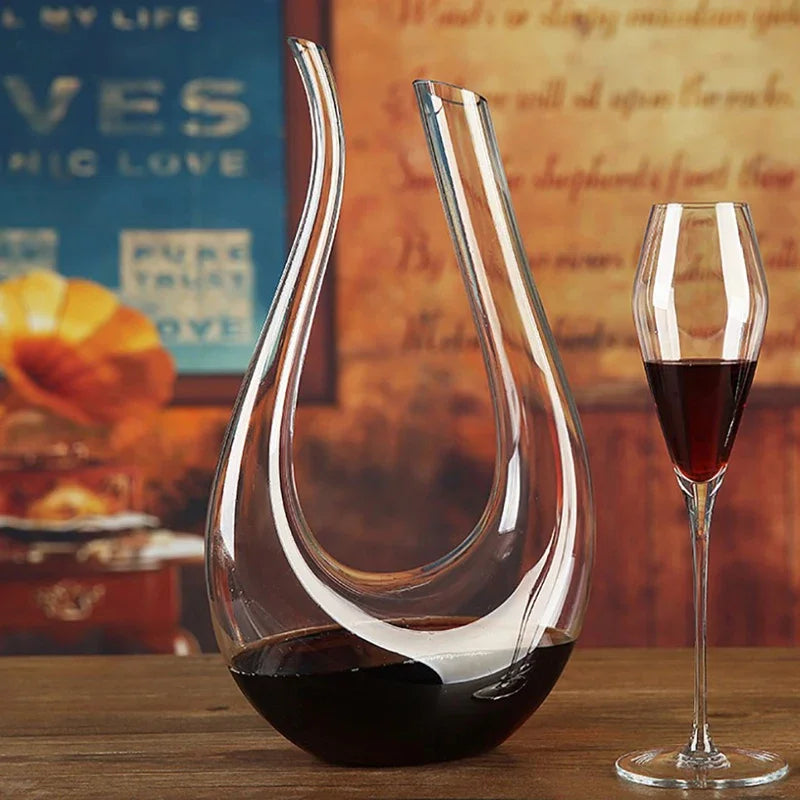 1500ML Handmade Crystal Wine Decanter – Red Wine, Brandy & Champagne Aerator
