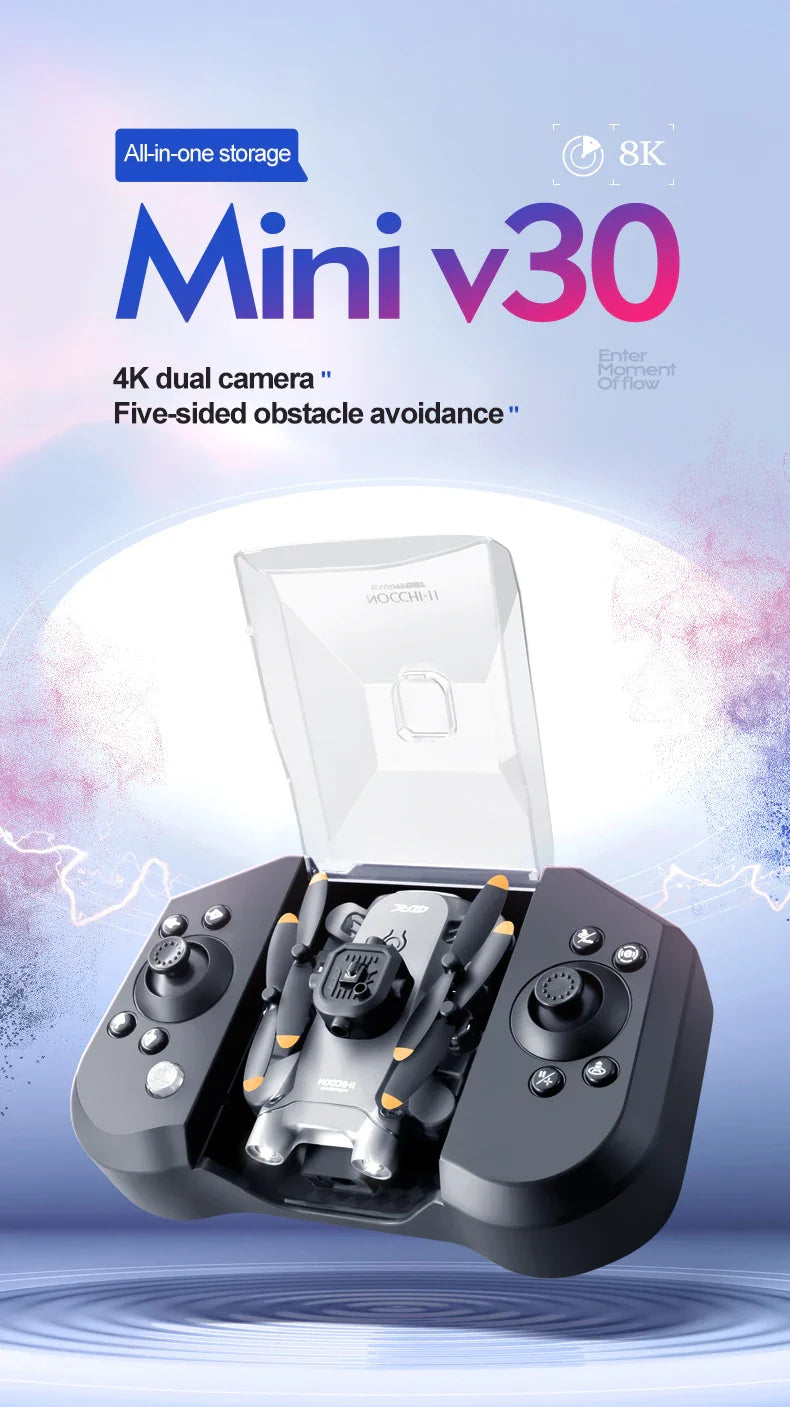 4DRC V30 Mini Drone – 4K/1080P HD Camera FPV RC Quadcopter with 5-Sided Obstacle Avoidance, Toy Gift Helicopter