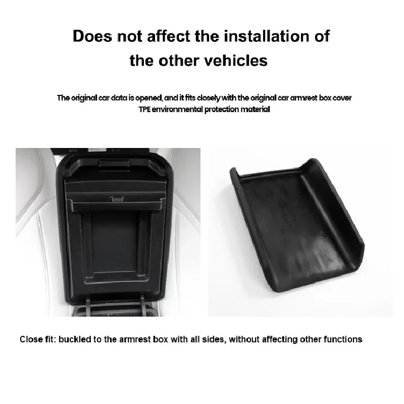Armrest Box Protective Cover – TPE Center Console Pad for Tesla Model 3 2023 & Model Y HW4.0 Accessories