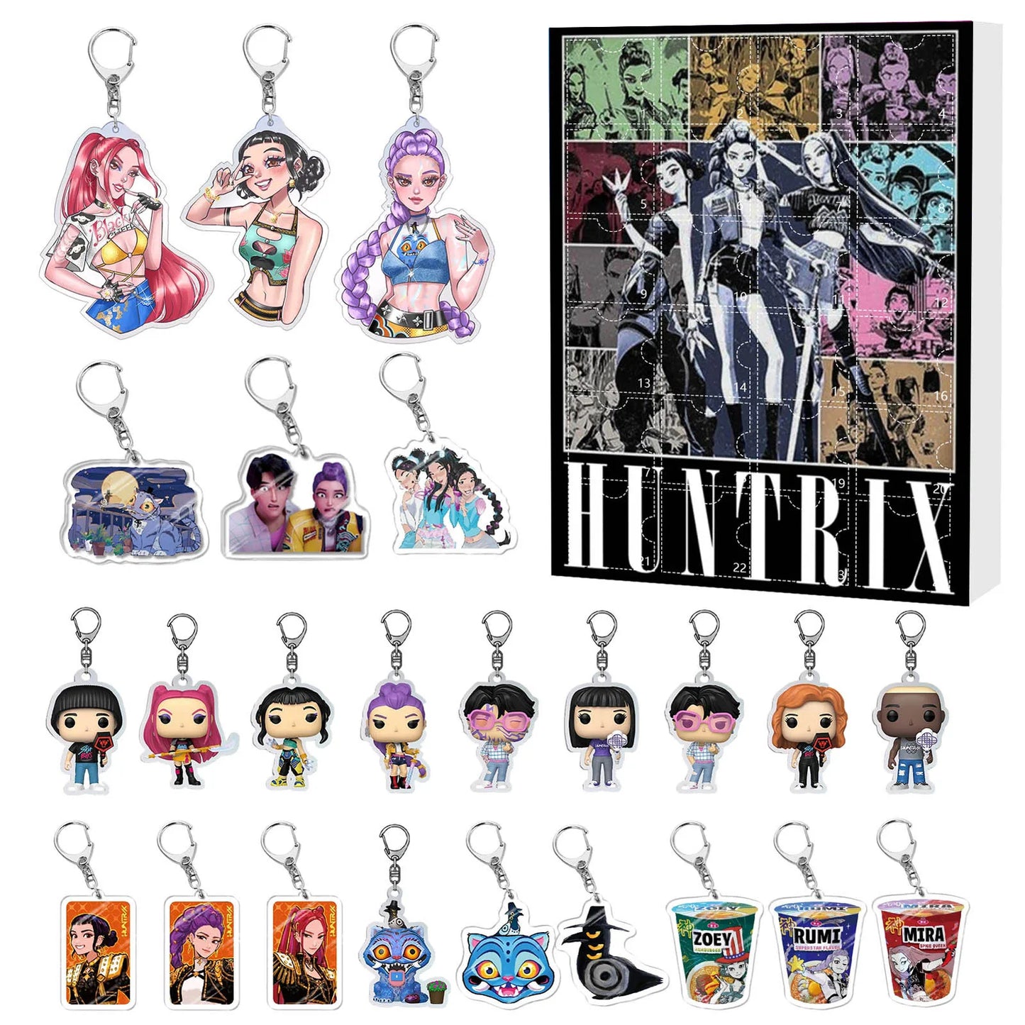 New Kpop Demon Hunters 24-Day Advent Calendar — Rumi, Mira, Zoey & Tiger Christmas Countdown Gift