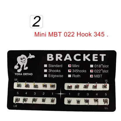 PIORPOY Dental Brackets – 20 Pcs Metal Monoblock Mini Roth MBT 022 with Hooks for Orthodontic Treatment