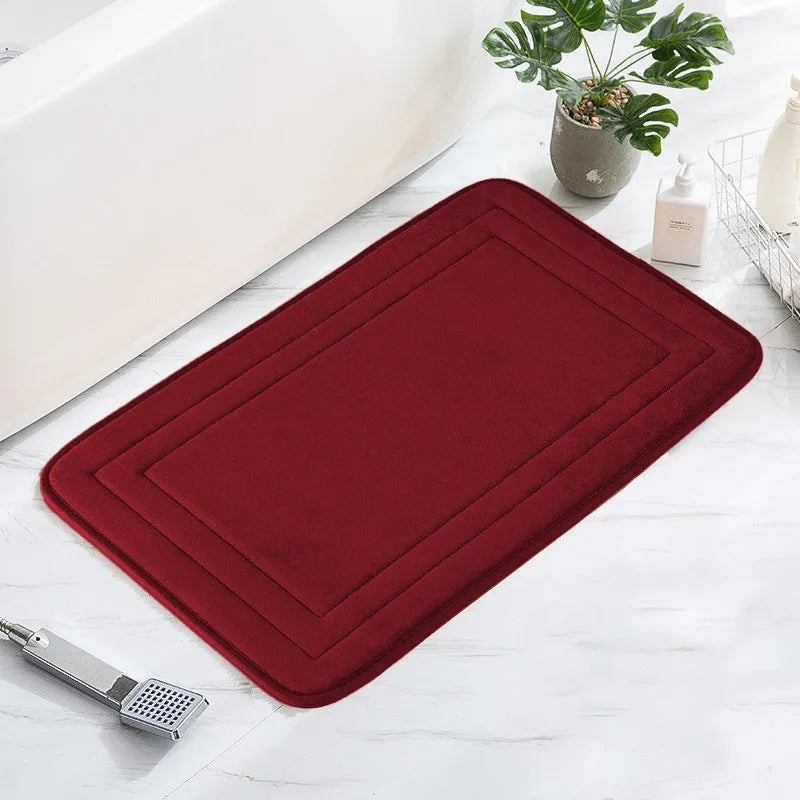 Non-Slip Bathroom Mat - Soft, Comfortable Absorbent Floor Carpet, Machine Washable & Quick-Dry Shower Room Doormat
