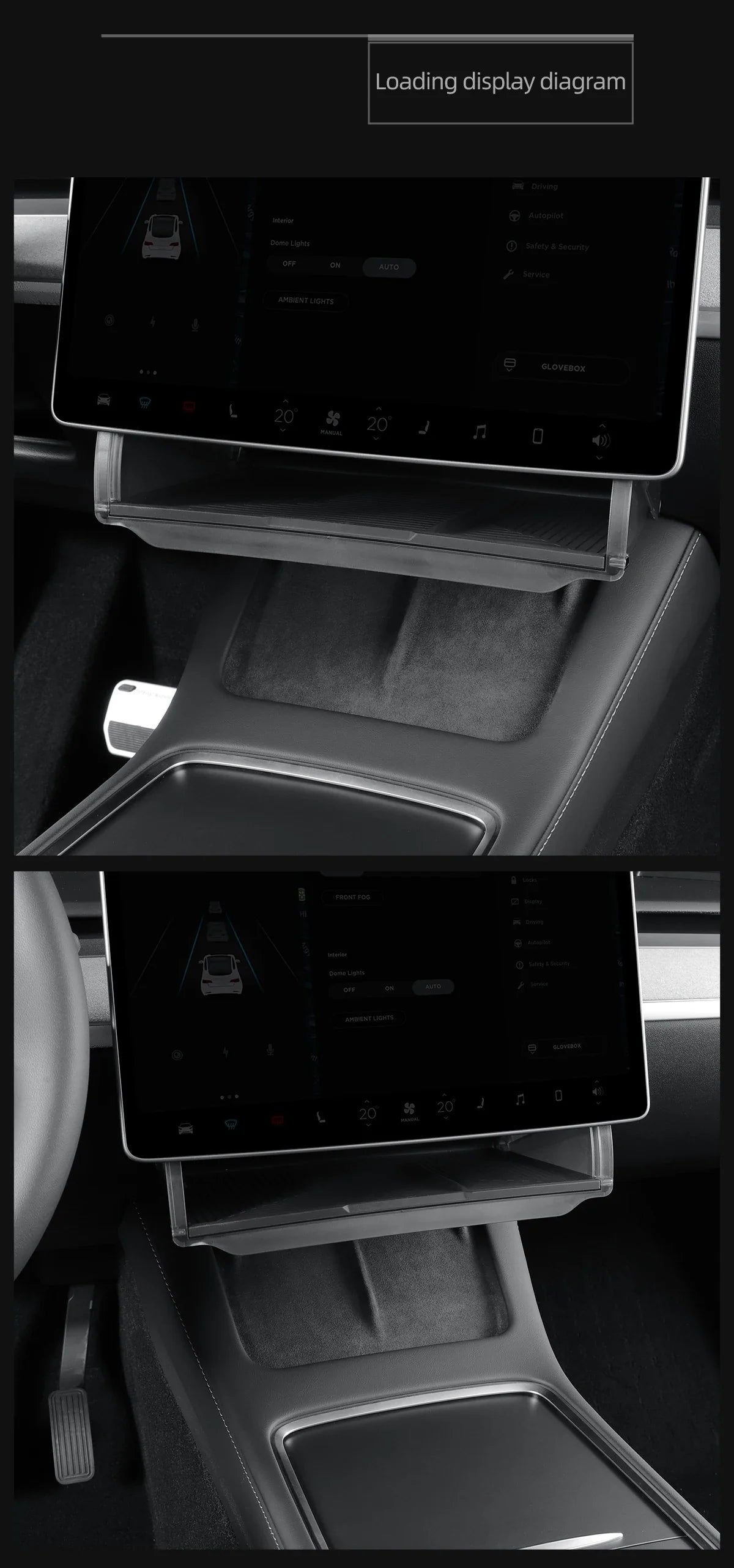 Tesla Model Y 2024 Car Storage Box – Hidden Organizer Tray Under Central Control Screen, Fits Model 3 2021-2022