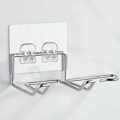 Wall-Mounted Hair Dryer Holder Rack – Bathroom Organizer for Hair Tools, Straightener & Dryer Storage Shelf