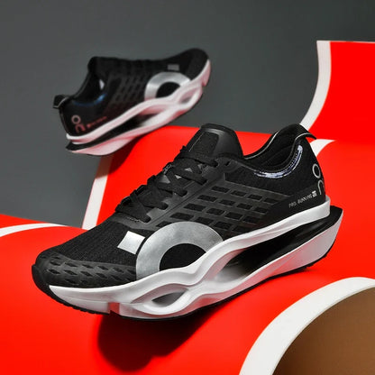 Men's Casual Running Shoes - Lightweight Mesh Walking Sneakers with Lace-Up Vulcanized Sole
