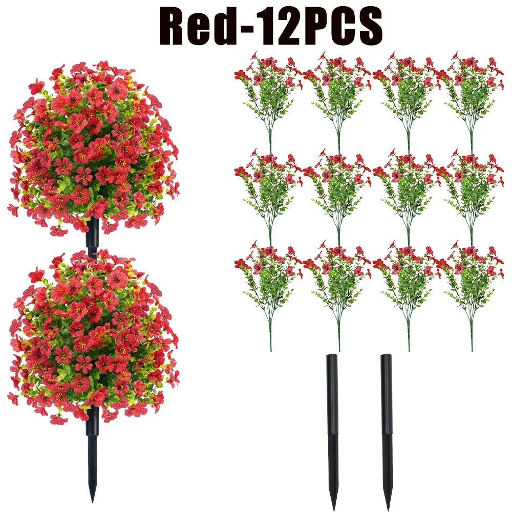 Artificial Eucalyptus Flowers - Faux Greenery Bouquet for Weddings, Home Decor & Vase Arrangements