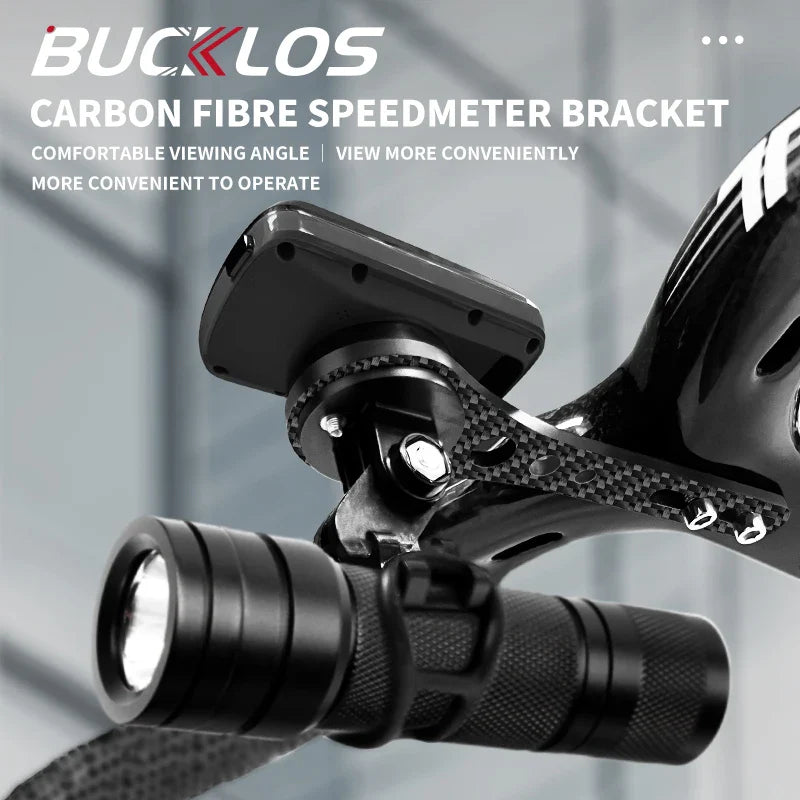 BUCKLOS Carbon Fiber Bike Computer Mount – 143mm/165mm Speedometer Holder for Garmin, Road & Mountain Bikes
