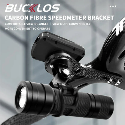 BUCKLOS Carbon Fiber Bike Computer Mount – 143mm/165mm Speedometer Holder for Garmin, Road & Mountain Bikes