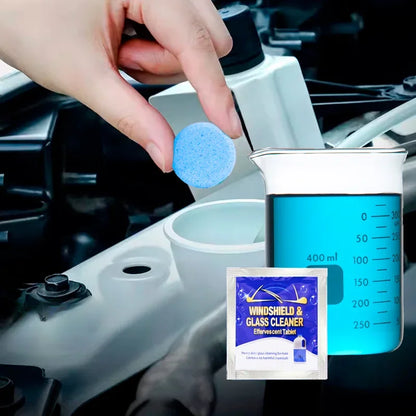 Glass Water Effervescent Wiper Tablets | Universal Concentrate for All Seasons, Strong Anti-Freeze & Shellac-Free