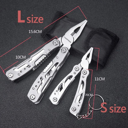 Outdoor Multitool - Portable Stainless Steel EDC Folding Survival Knife and Pliers for Camping and Emergency