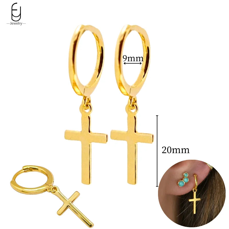 925 Sterling Silver Gold Tassel Earrings - Vintage Crystal Long Chain Hoop Jewelry for Women