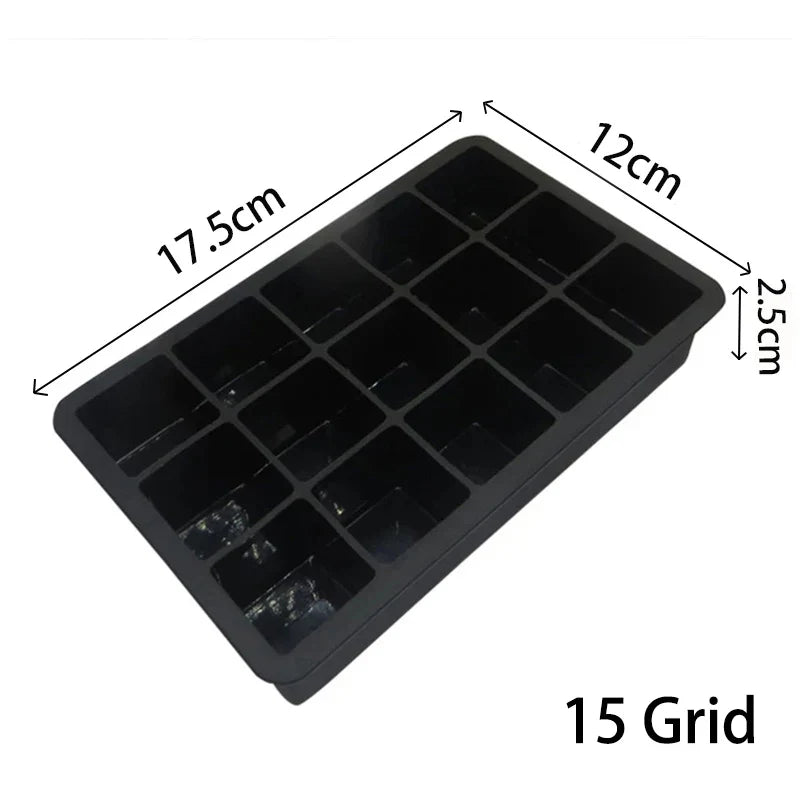 Large Silicone Ice Cube Tray — 4/6/8/15 Grid Mold for Bar, Pub, DIY Ice Blocks